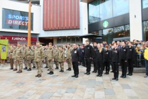 Public Services students standing at Bracknell's Remembrance Service