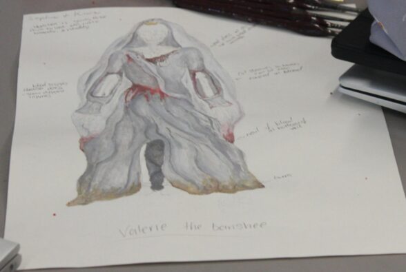One of the sketches for one of the skeletons
