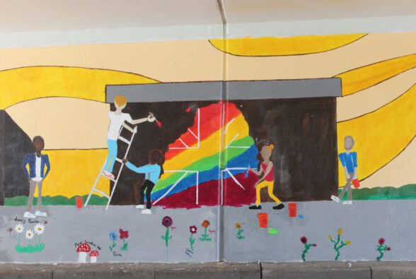 Photographs of the finished mural