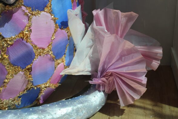 A close up of the dragon egg's tail