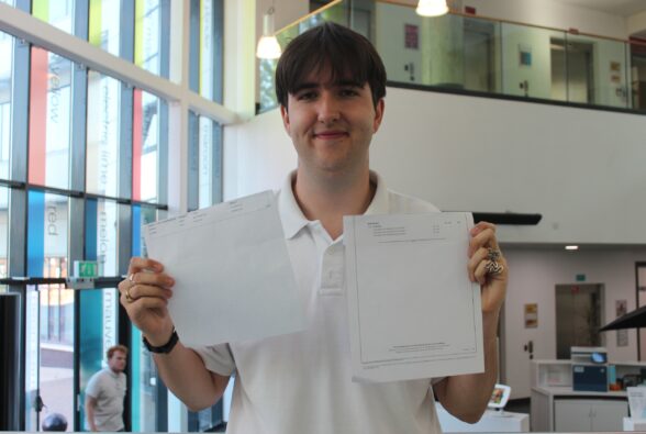 Aiden O’Donnell, 17, from Wokingham, achieved A grades in Business and Politics and a C grade in Mathematics. 
