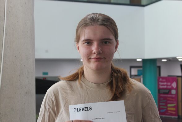 Chanel Carter celebrates her T Level results