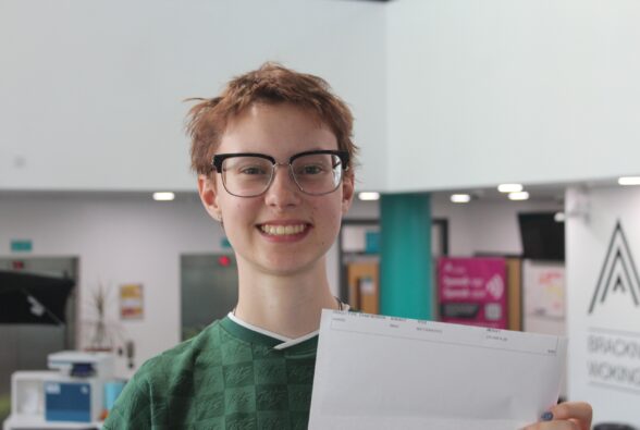 Kerry Davidson celebrates her A Level results. 