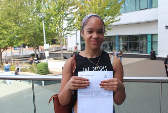 Laila Foxen celebrates her GCSE results