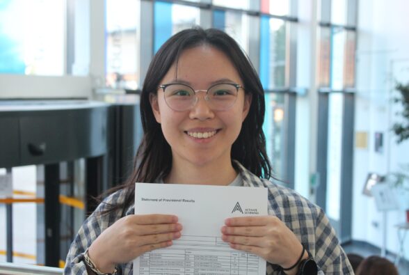 Sin Yu Ying, known as Charlotte celebrates her GCSE results
